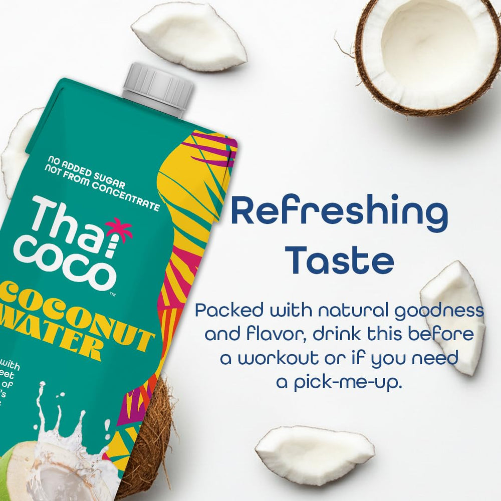 Thai Coco six-pack of 1L cartons showing family-size value