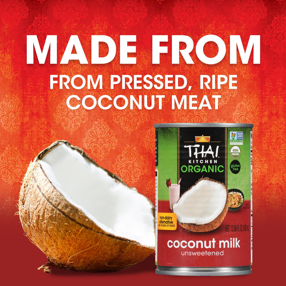 Thai Kitchen pouring coconut milk close-up showing silky texture and blendability