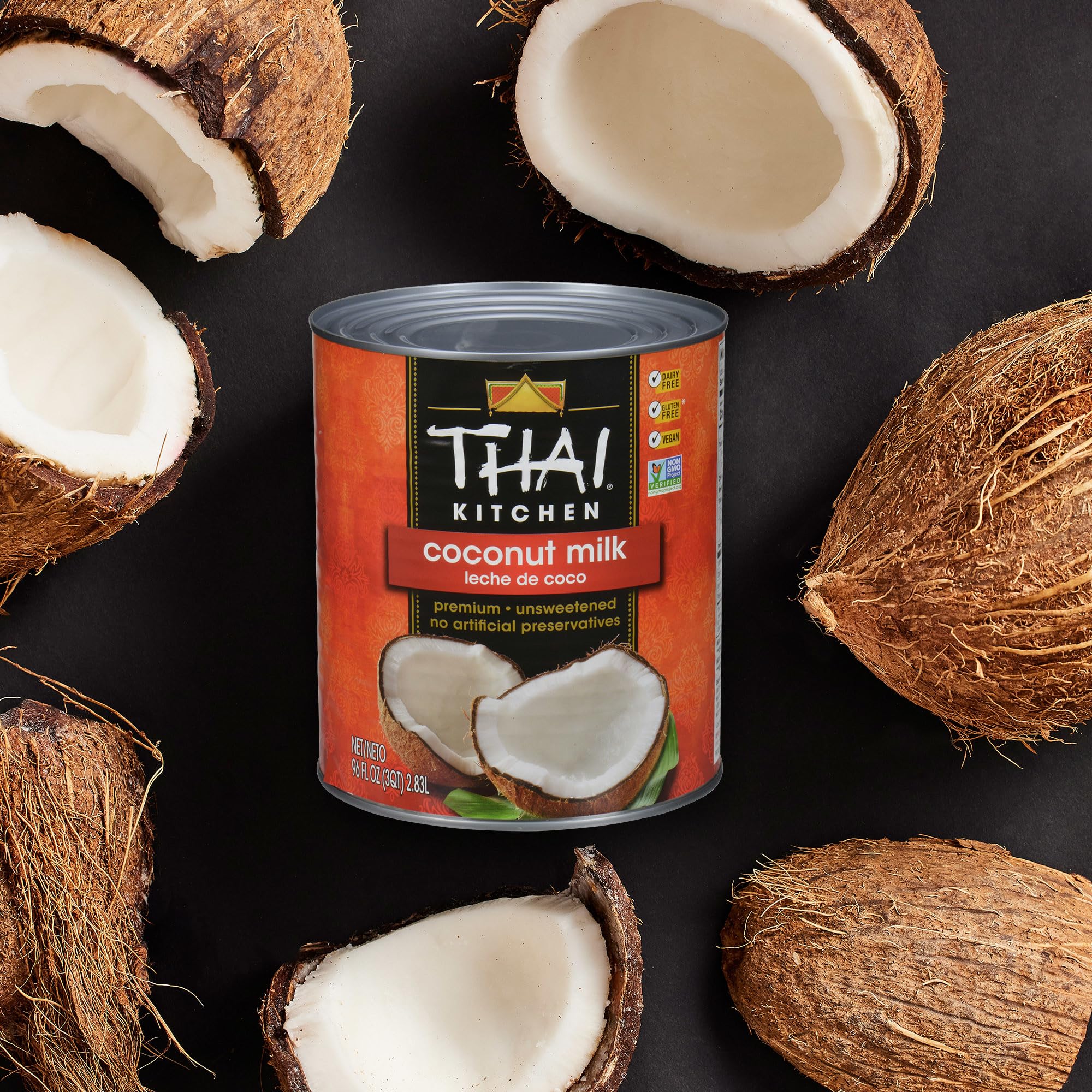 Thai Kitchen cans stored in a pantry showing shelf-stable storage and long shelf life