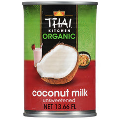 Thai Kitchen front view of 13.66 fl oz can pack showing organic label and convenience