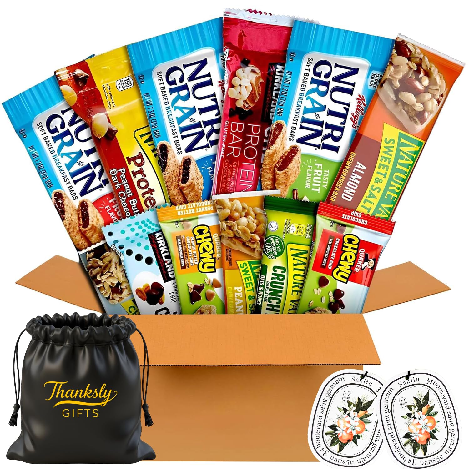 THANKSLY GIFTS front of box showing 70-count variety pack and flavors for quick stocking
