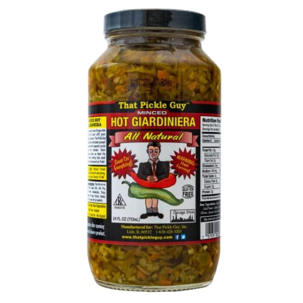 That Pickle Guy front label showing 24-ounce jar and product name, easy shelf recognition