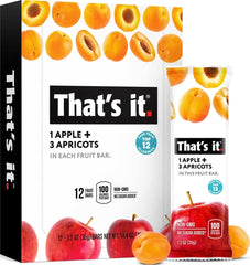 That's it. front packaging showing 12-pack and two-ingredient label, clear snack choice