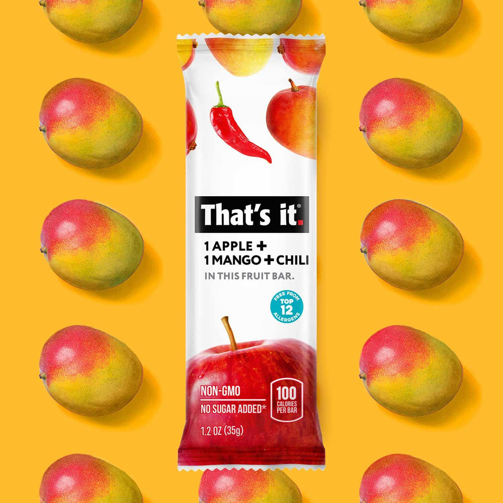 That's it. close-up of bar texture highlighting real fruit pieces and chew