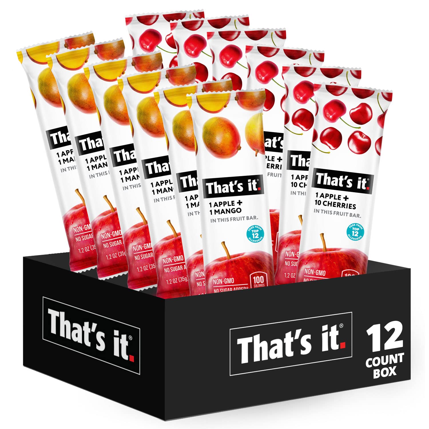That’s it. front packaging showing 12-bar variety pack and benefits