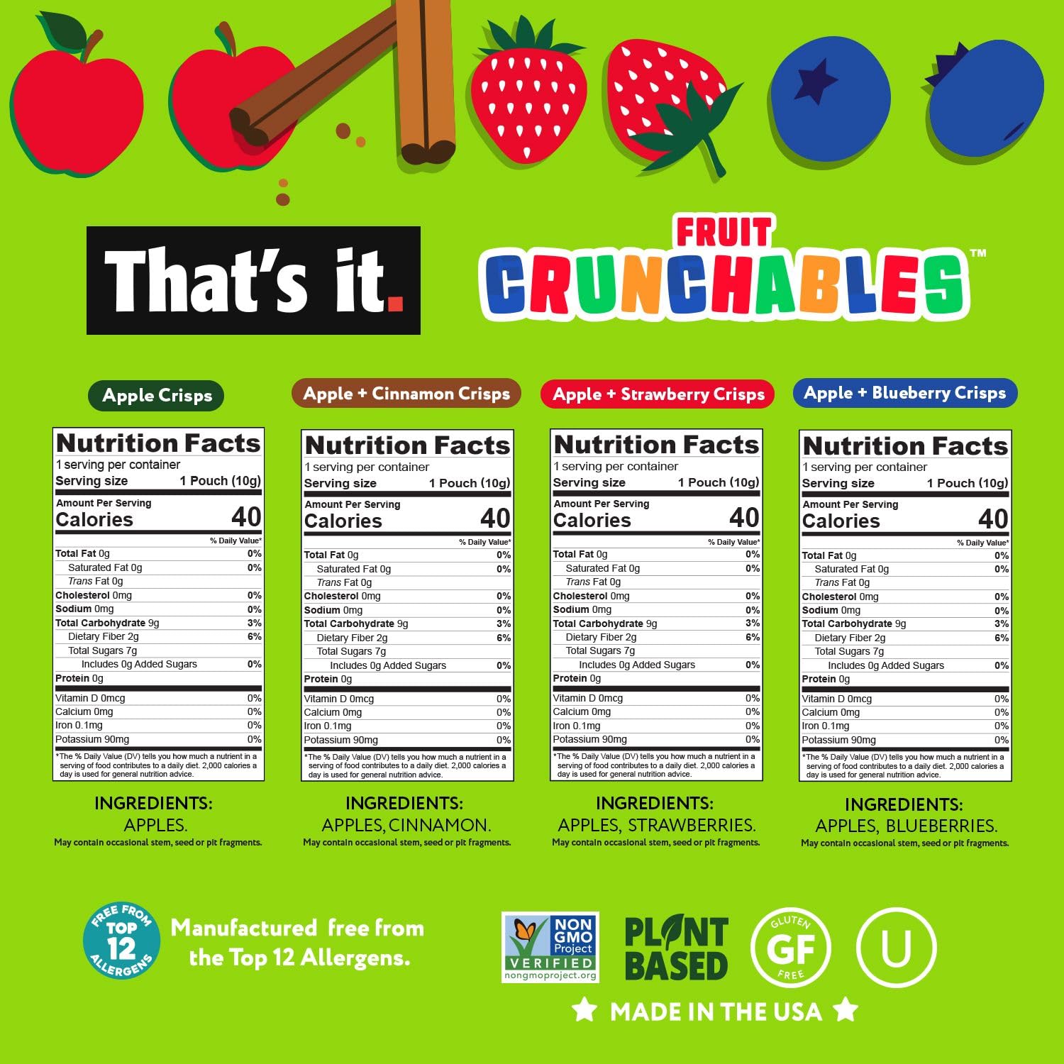 That's it. four flavors displayed to show variety and natural fruit ingredients