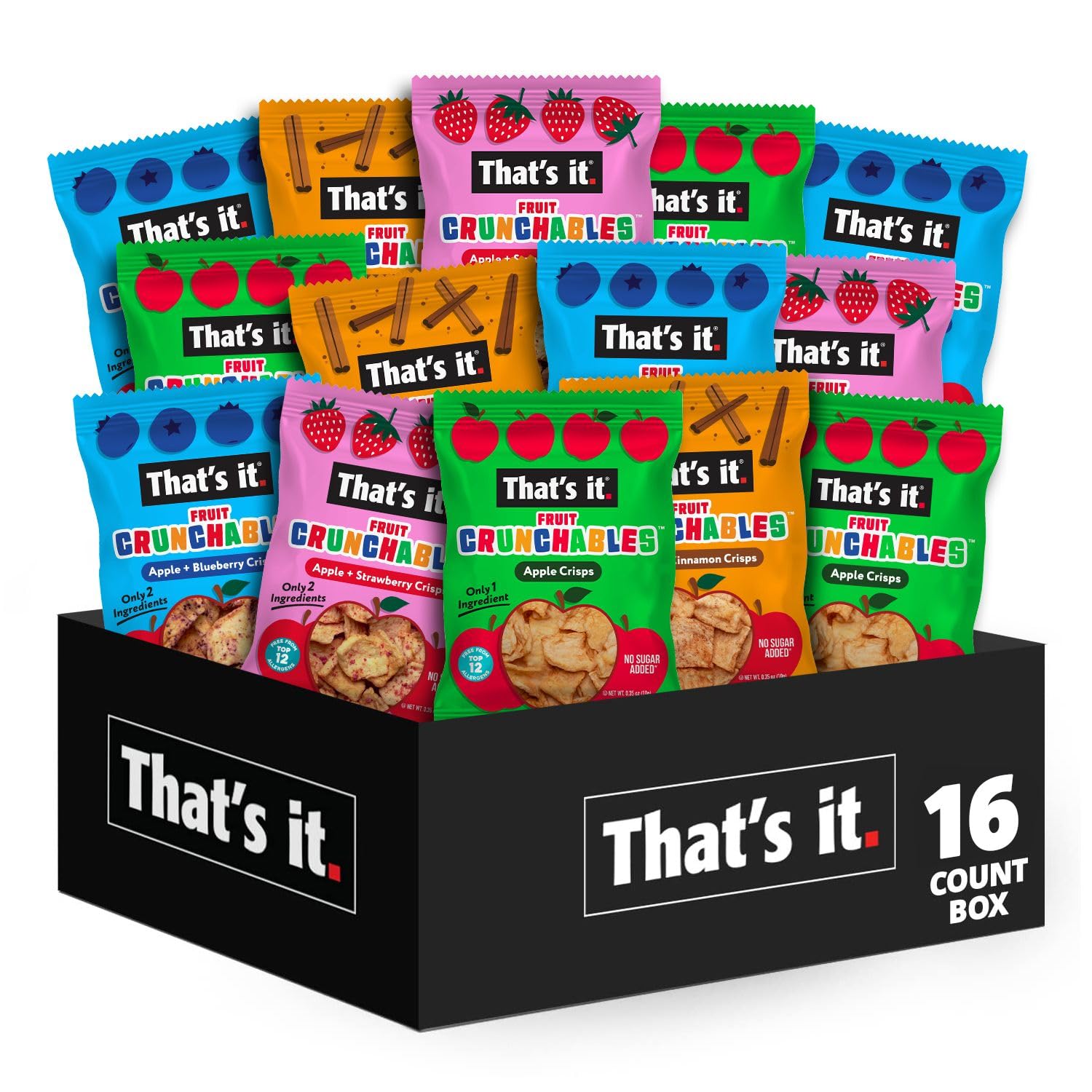 That's it. front box showing 16-pack, clear branding and variety benefits