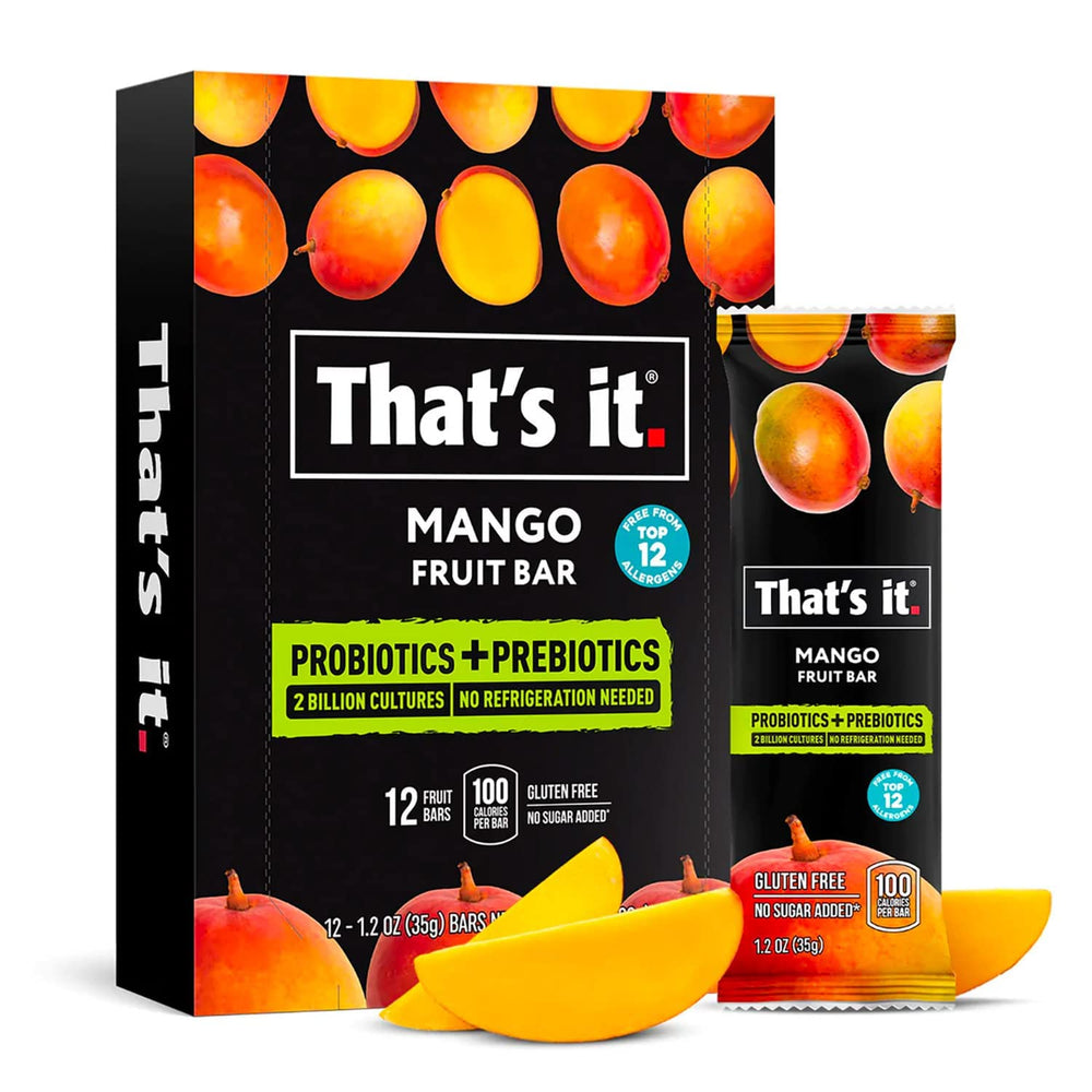 That’s it. front packaging showing mango bars and benefits