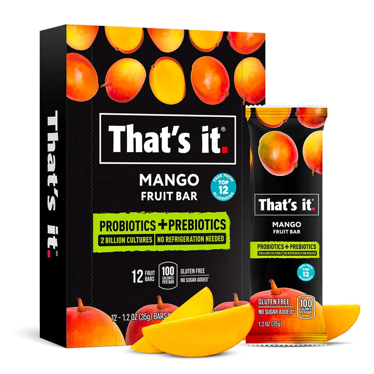 That’s it. front packaging showing mango bars and benefits