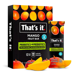 That’s it. front packaging showing mango bars and benefits