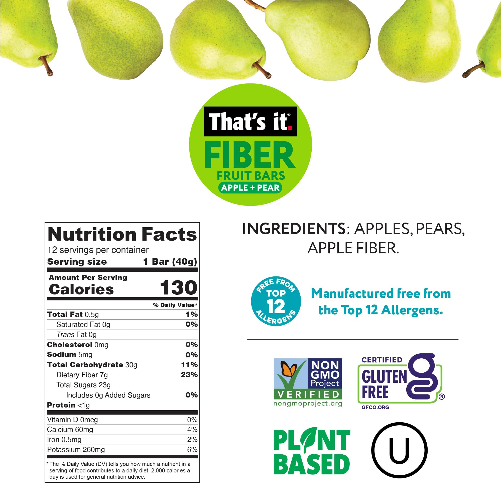 That’s it. ingredient label showing apples and pears only for transparent nutrition