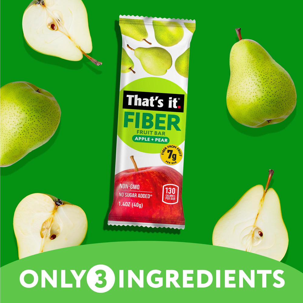 That’s it. pear bar next to a smartphone for portable snack convenience