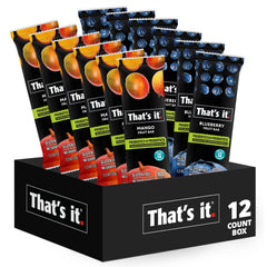 That's it. front packaging showing variety pack and benefits for convenient snacking
