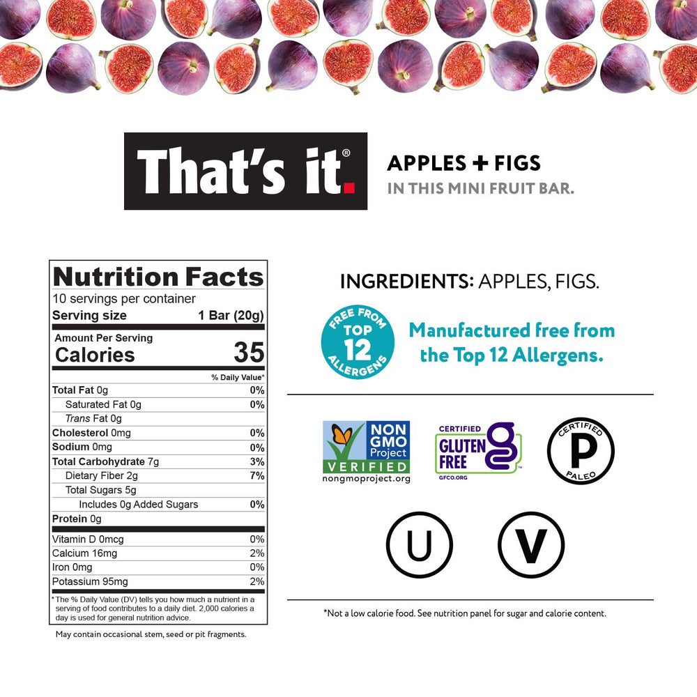That's it. three flavored mini bars laid out to display apple-strawberry, apple-blueberry, apple-mango options