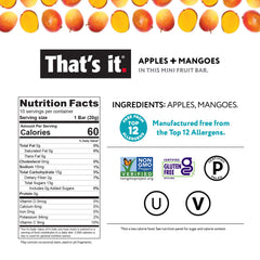 That's it. unwrapped mini bar close-up showing fruit texture and natural ingredients