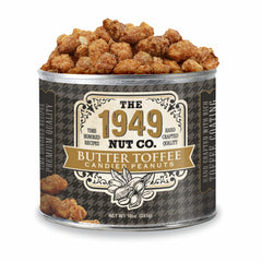 The 1949 Nut Co. front can shot showing 10 oz packaging and freshness