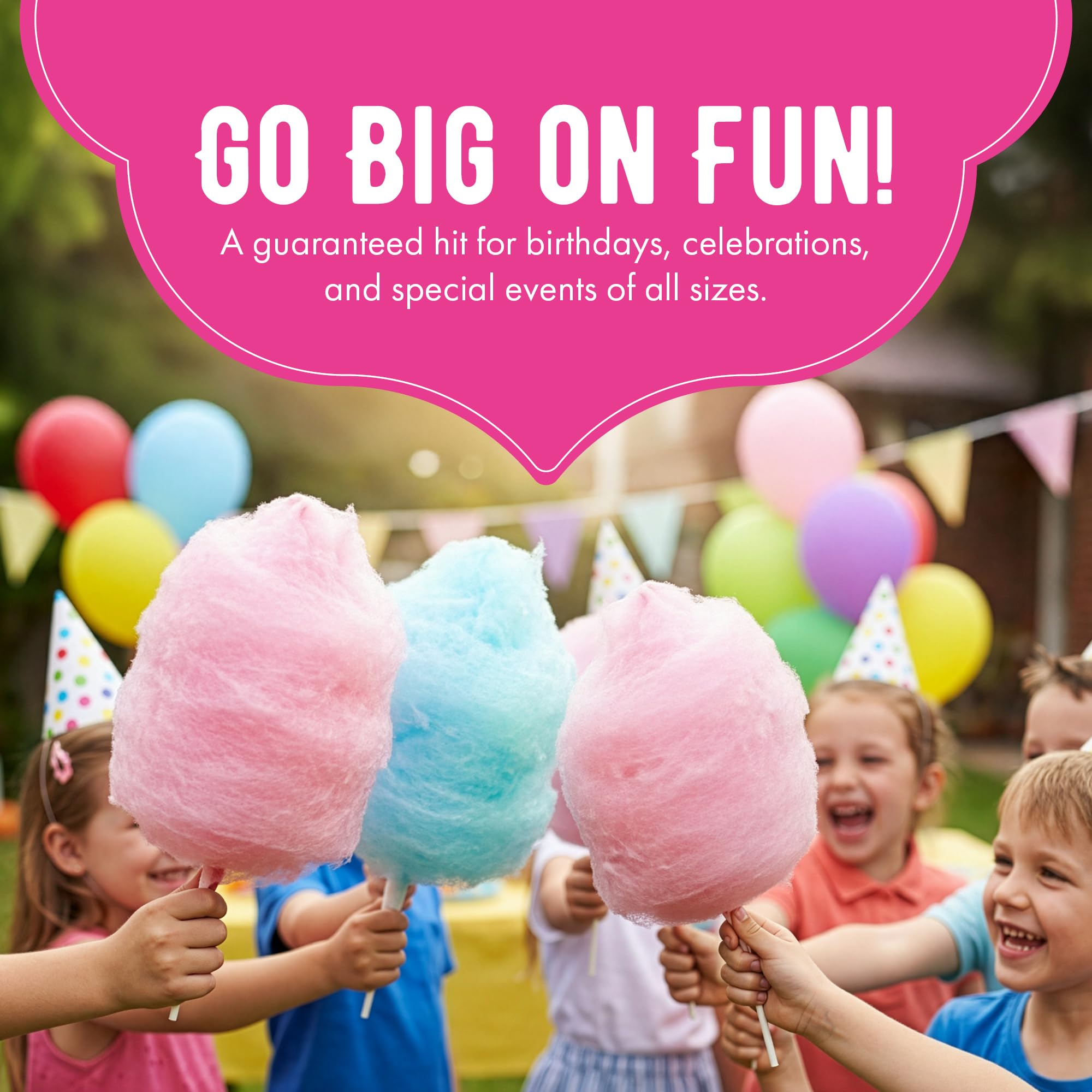 The Candery Strawberry floss sugar granules detail highlighting bright hue and consistency