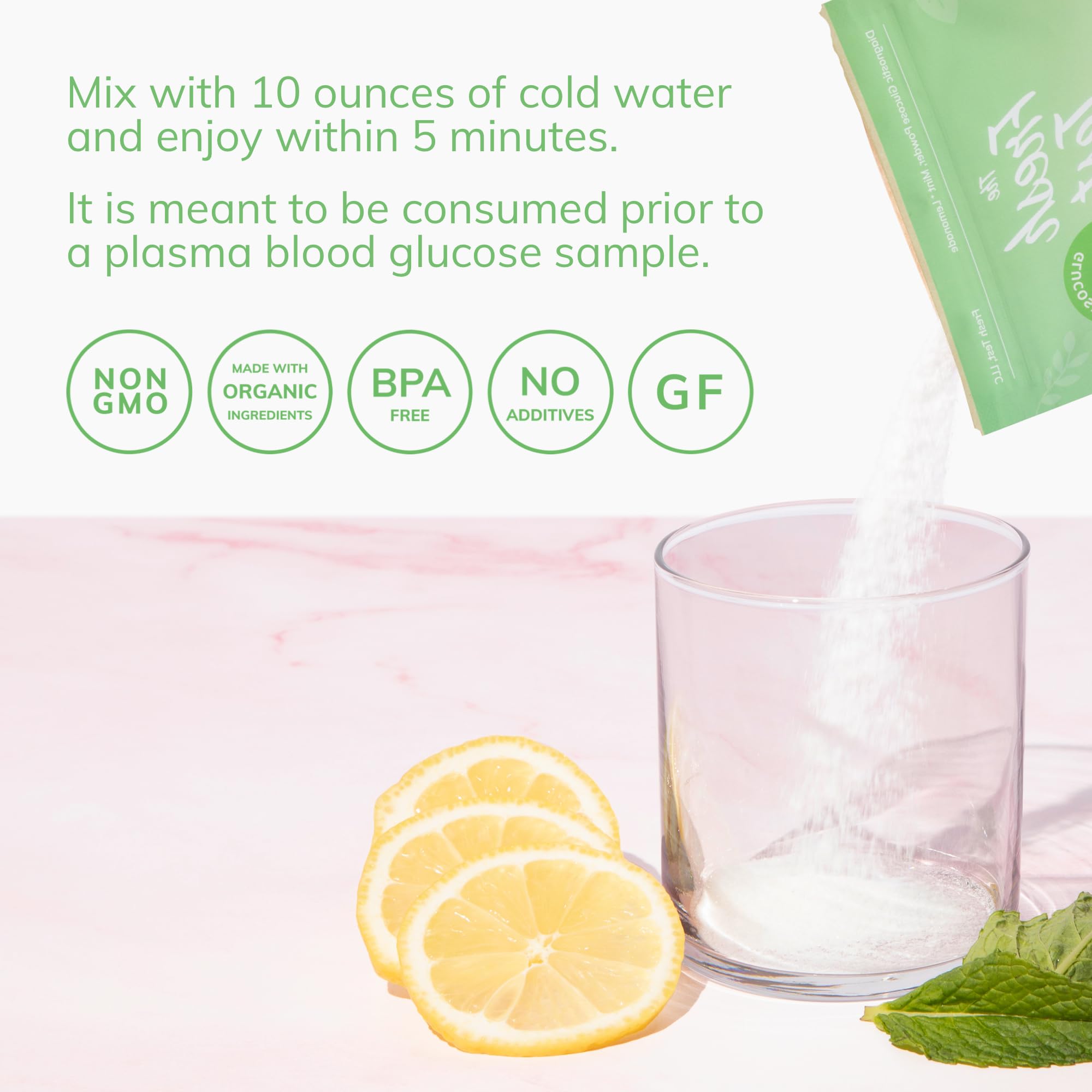 The Fresh Test close-up ingredient list showing organic glucose and natural flavors benefit: transparent ingredients