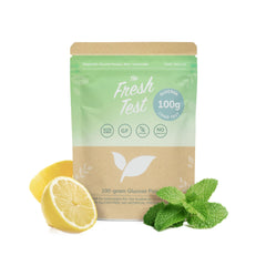 The Fresh Test front packaging showing mint lemonade and clean-ingredients benefit