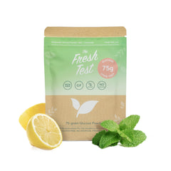 The Fresh Test front packaging showing single-serve packets and clear labeling benefit: easy identification