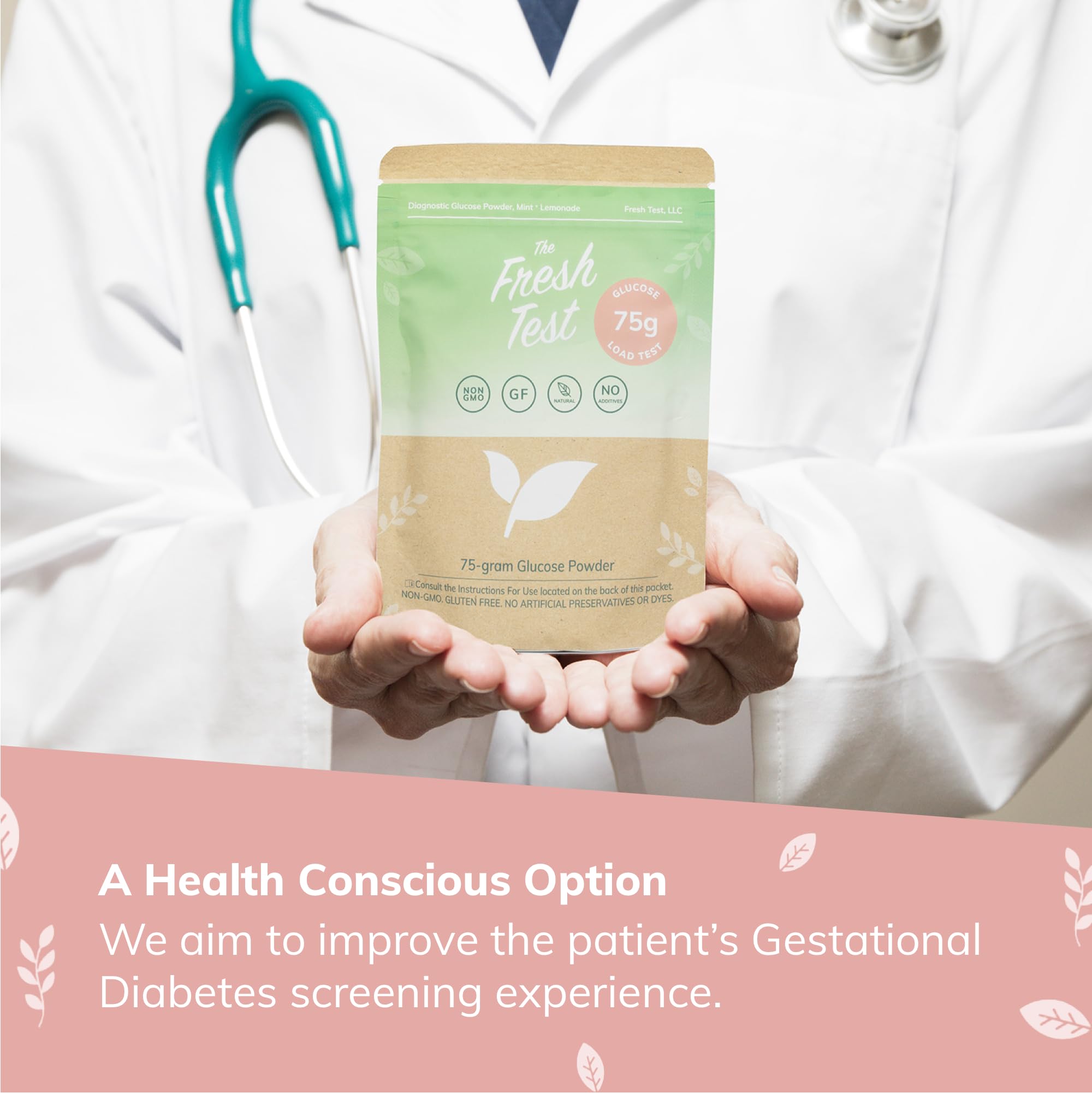The Fresh Test packet beside a smartphone to show compact size benefit: portable for travel
