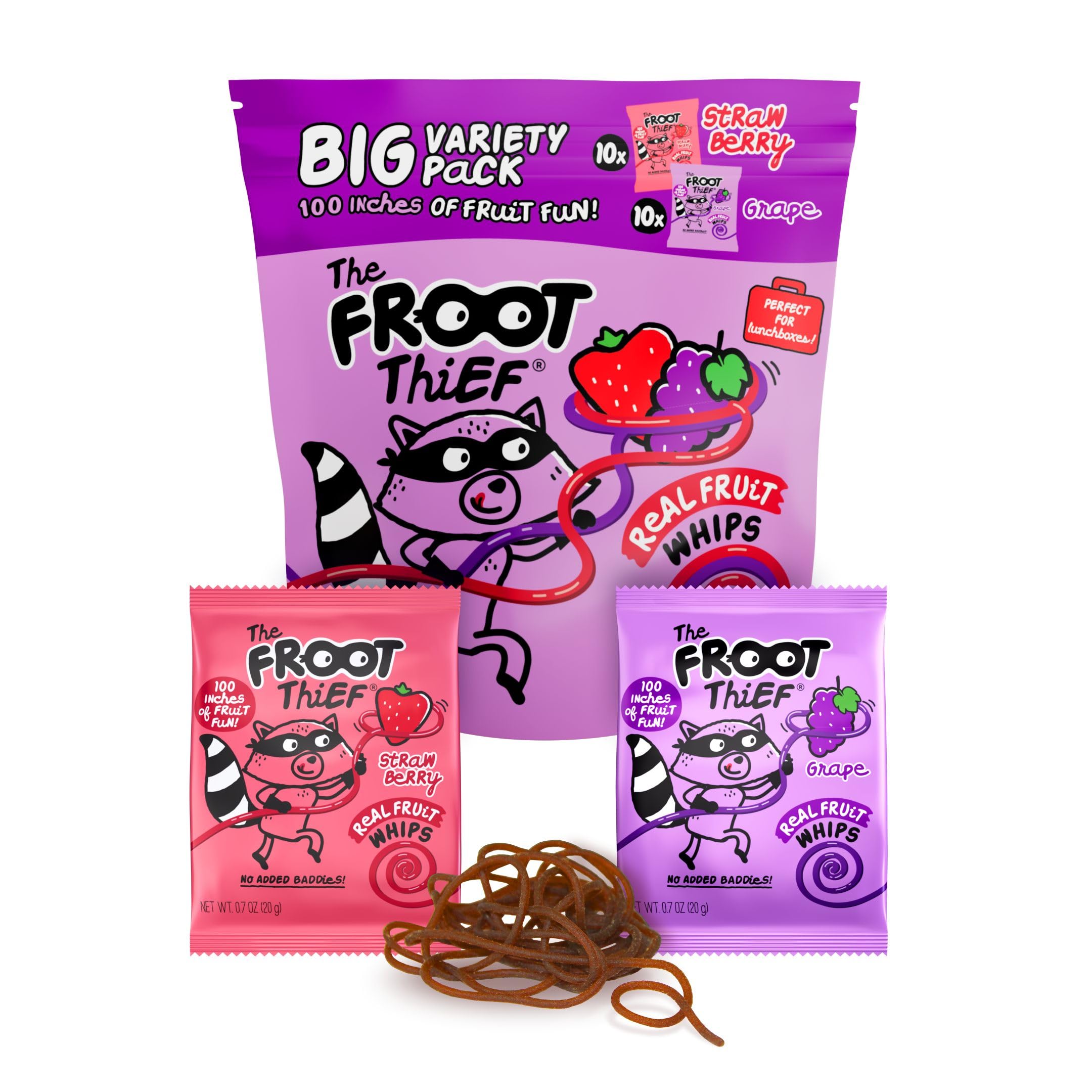 THE FROOT THIEF front packaging showing variety pack and nut-free benefit
