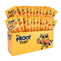 THE FROOT THIEF front packaging showing 24-count mango whips for convenient school snacks