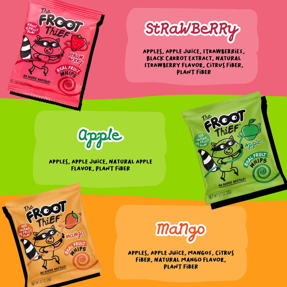 THE FROOT THIEF next-to-phone for scale showing portable snack benefit