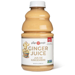 The Ginger People close-up of juice texture with natural particulates, highlighting fresh-pressed quality