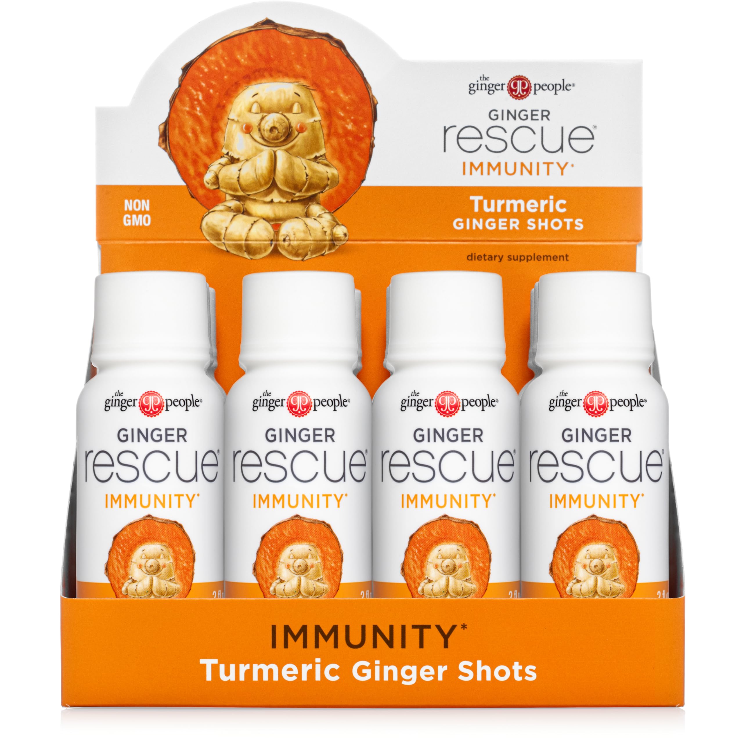 The Ginger People front packaging showing 12-pack caddy benefit of portability
