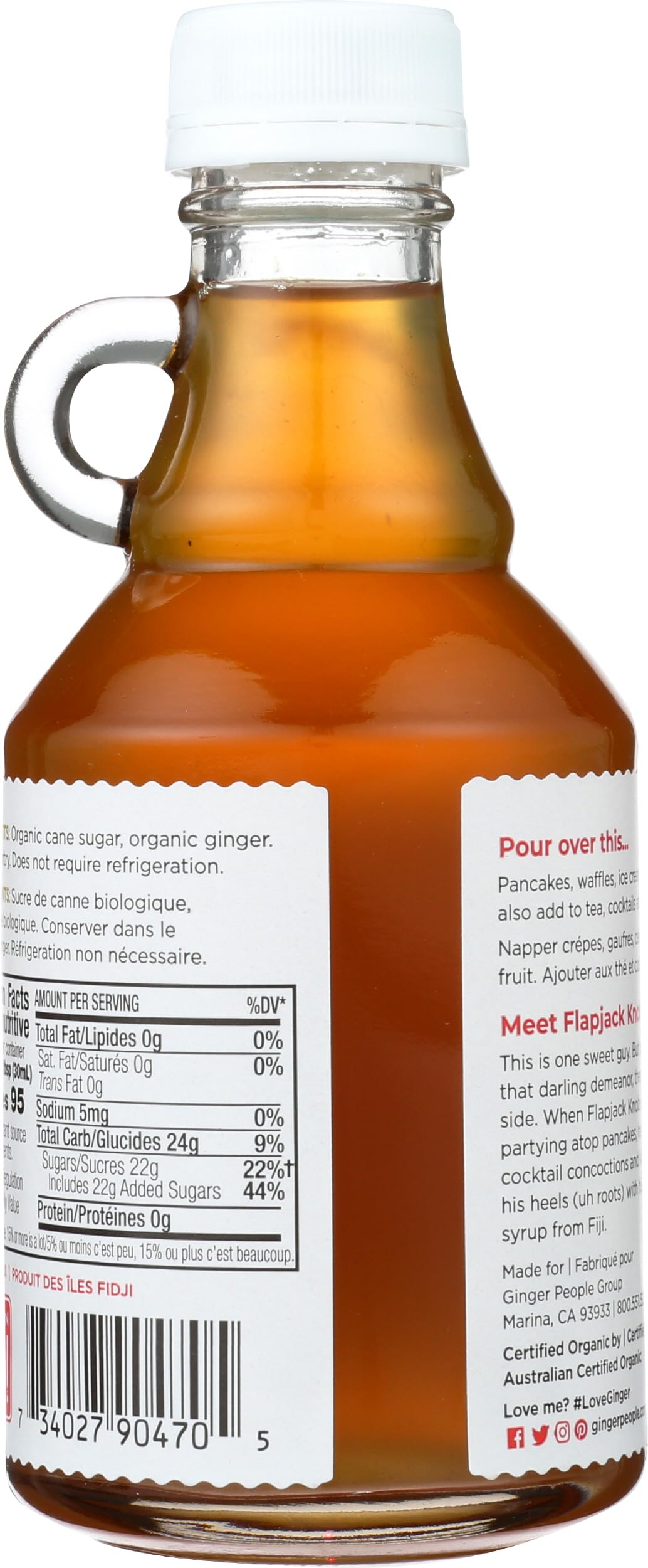 The Ginger People back label and nutrition panel with ingredient clarity