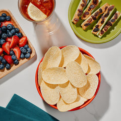 The Good Crisp Company open mini can showing chips inside and easy access