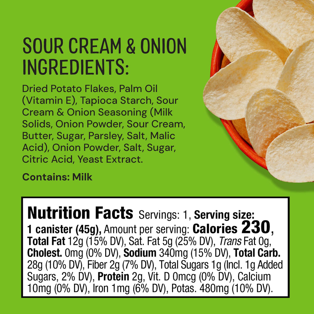 Close-up of ingredient panel on The Good Crisp Company can highlighting allergen-friendly benefit