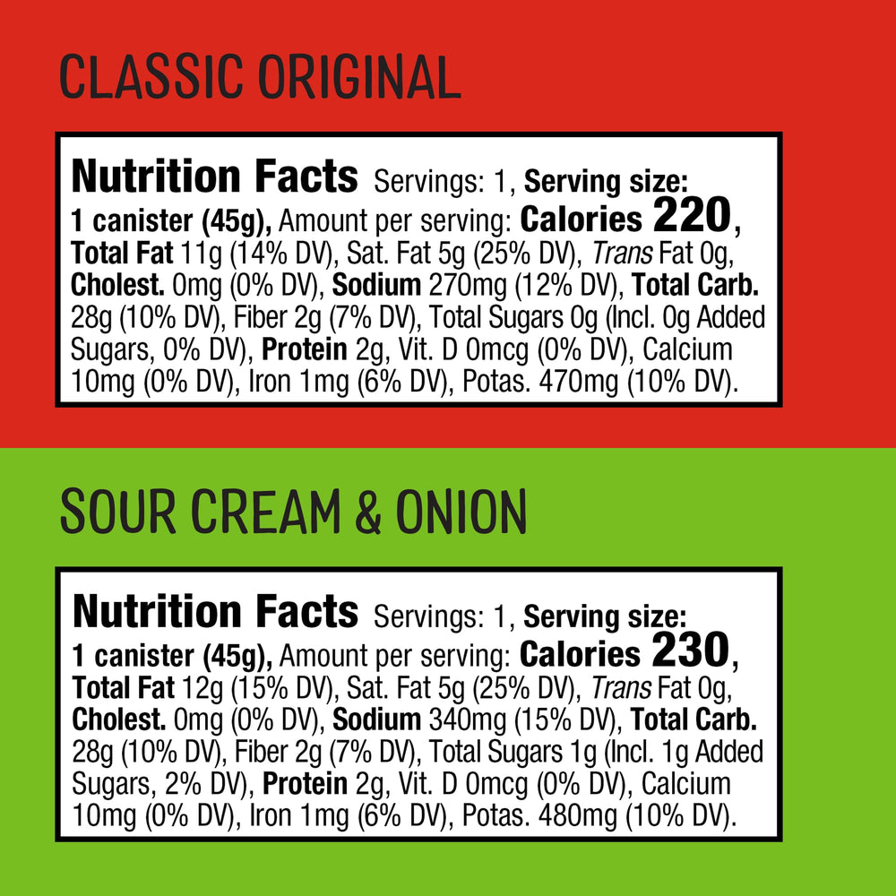 The Good Crisp Company mini can in hand showing size and portion control