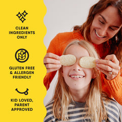 The Good Crisp Company pop-top open to show easy reseal and freshness benefit