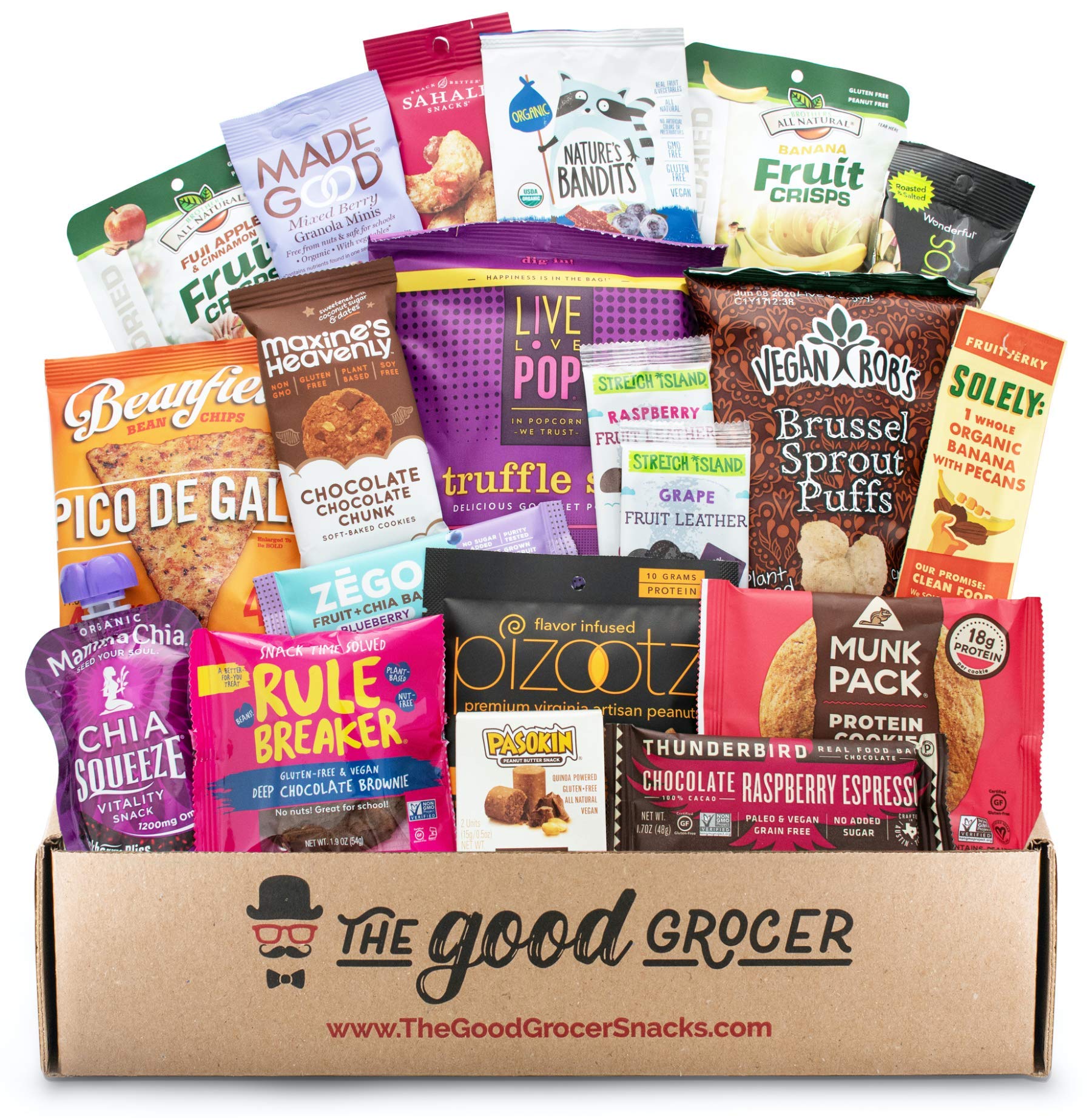 The Good Grocer front packaging showing eco-friendly gift box and premium snacks