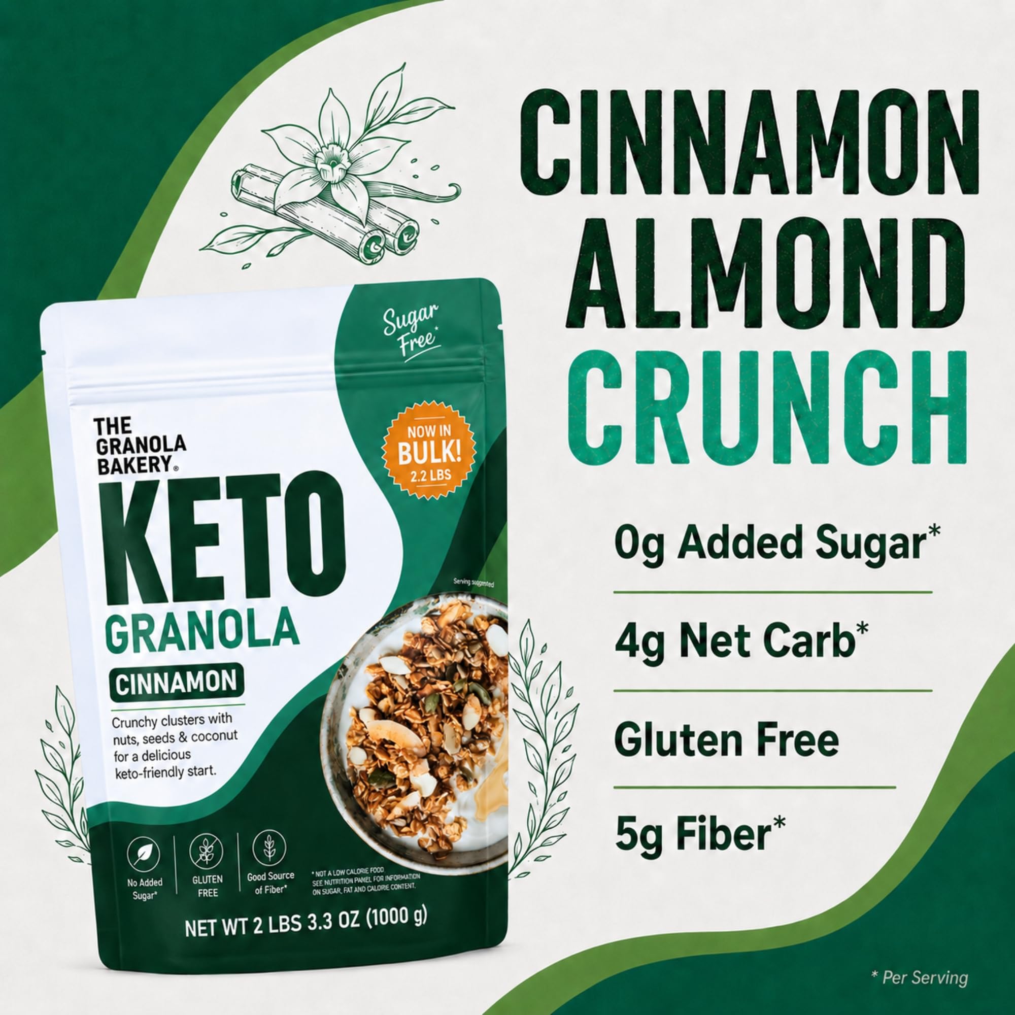 THE GRANOLA BAKERY seeds and nuts texture emphasizing high-fiber ingredients benefit
