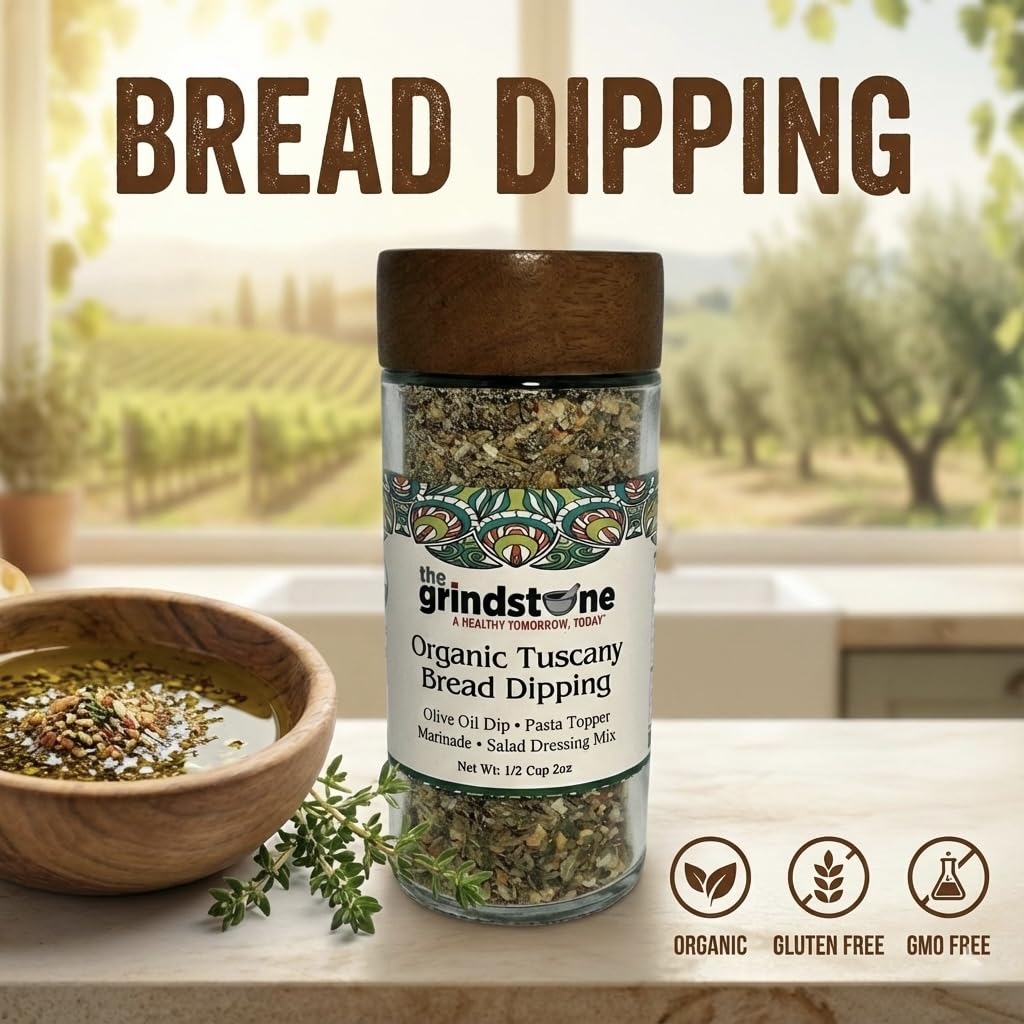 The Grindstone dip bowl with olive oil showing quick bread-dipping convenience