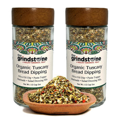 The Grindstone front packaging showing organic Tuscany mix and label benefit of clean ingredients