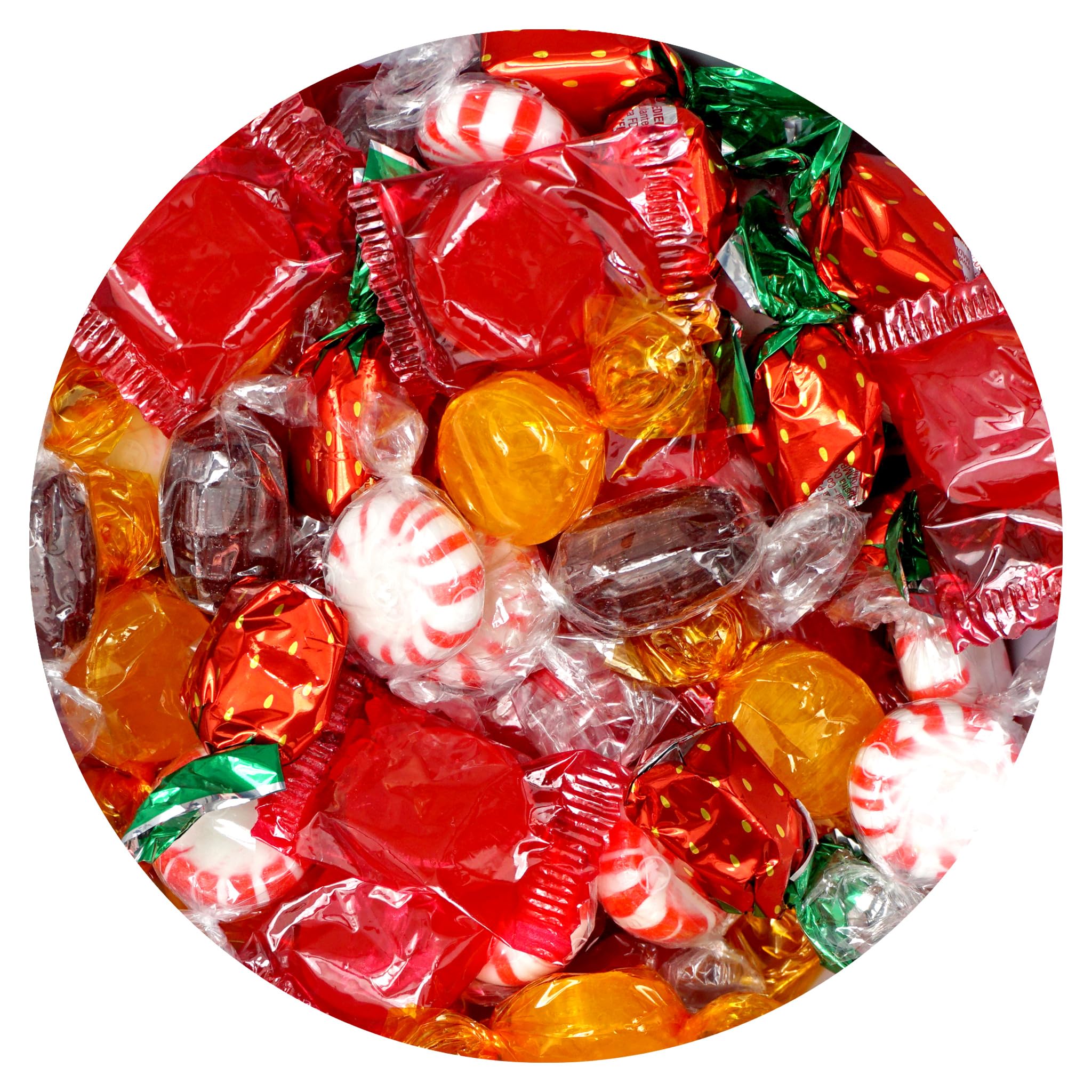 THE HAMPTON CANDY COMPANY front packaging showing a 4 lb bulk candy bag and easy storage