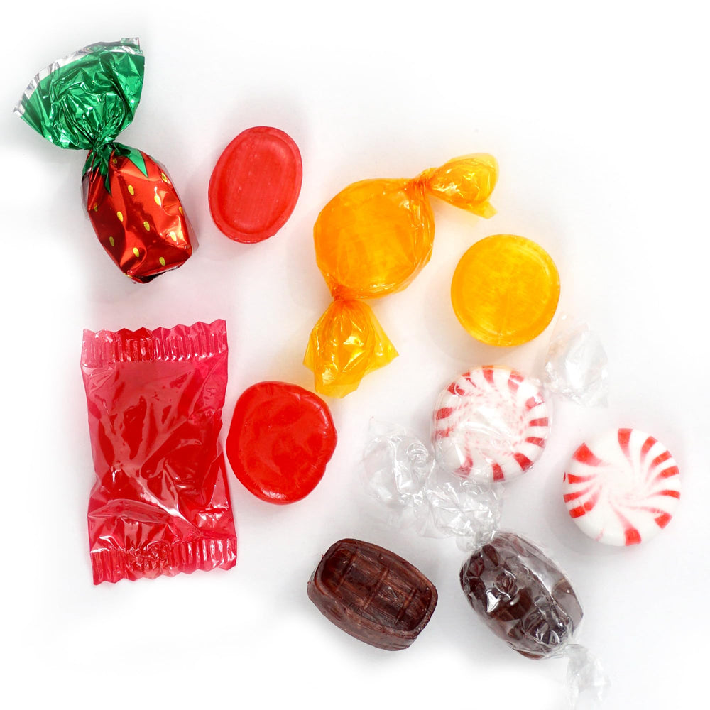 THE HAMPTON CANDY COMPANY strawberry filled bon bon cutaway revealing fruity center for flavor