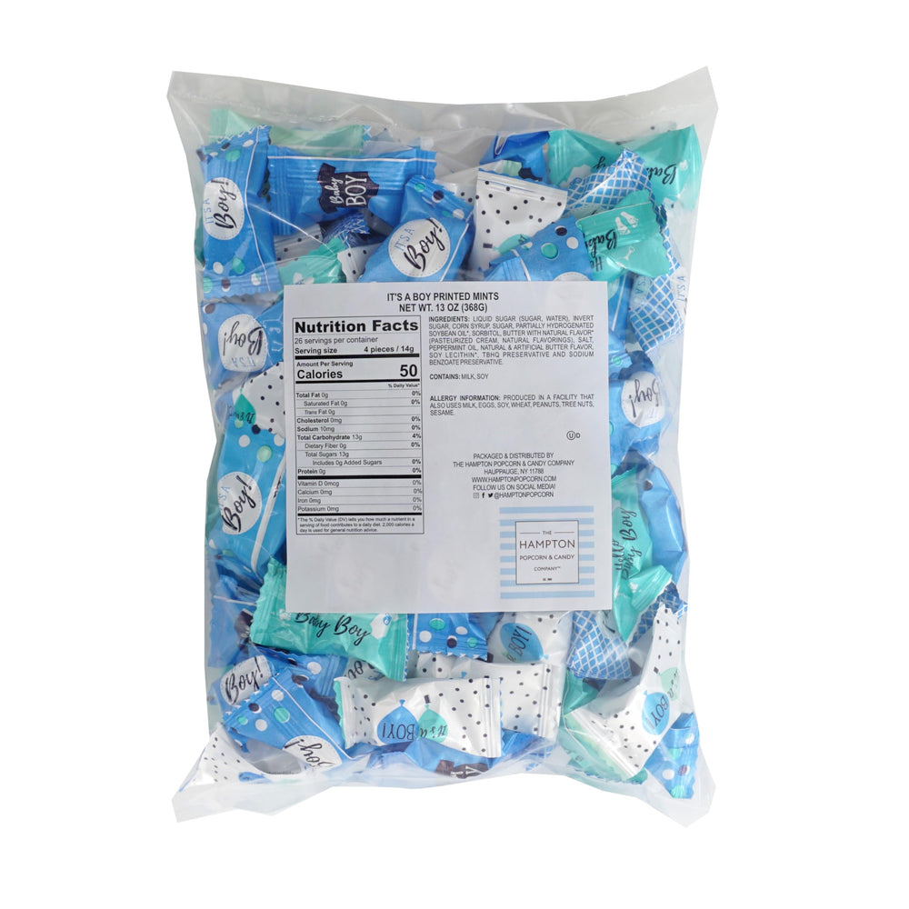 THE HAMPTON CANDY COMPANY close-up of individually wrapped buttermints showing texture