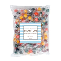 THE HAMPTON CANDY COMPANY close-up of glossy jawbreaker texture highlighting vibrant colors and crunch