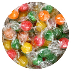 THE HAMPTON CANDY COMPANY front-of-bag showing colorful sour fruit balls and quantity benefit