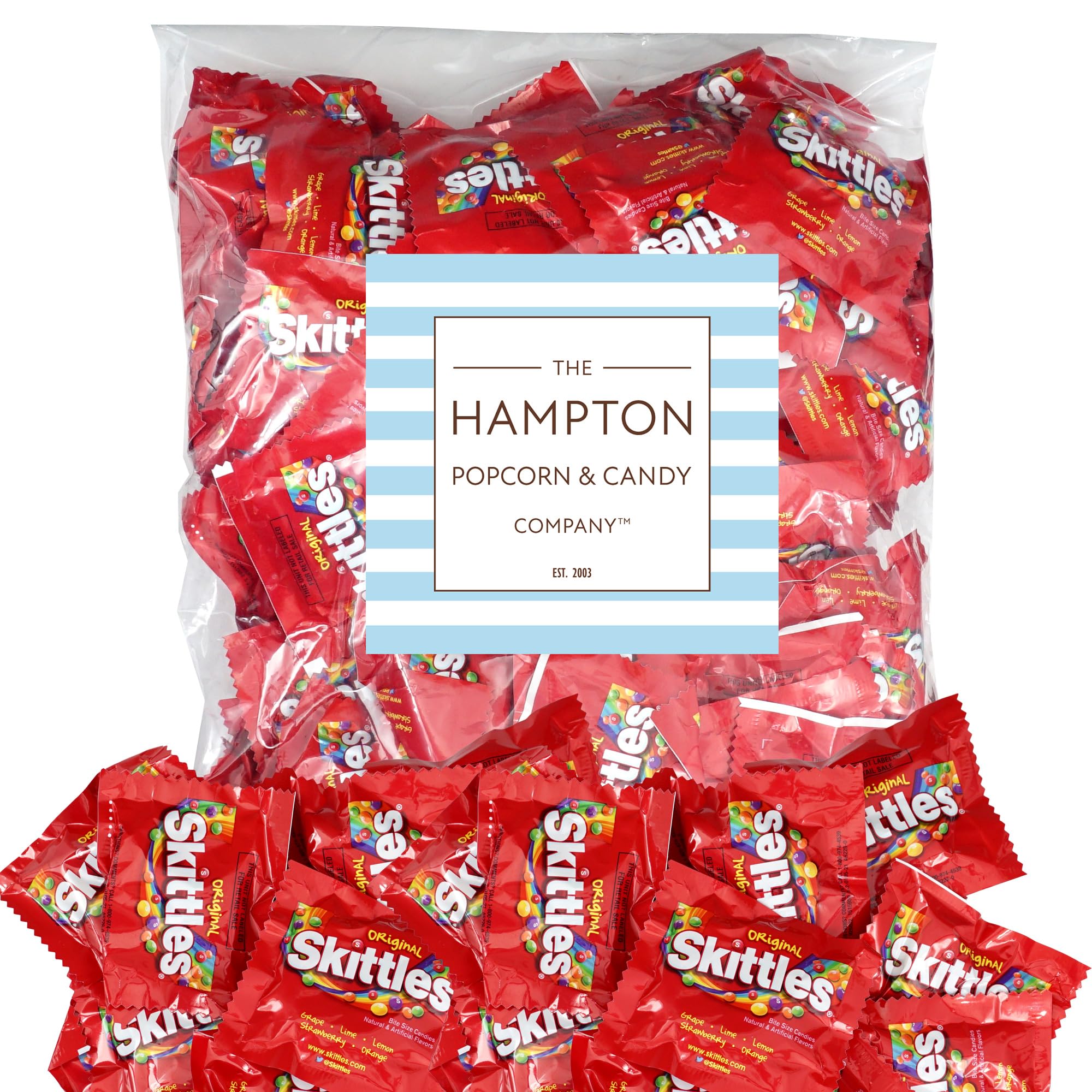 THE HAMPTON CANDY COMPANY single fun-size pack detail shows wrapper and hygiene benefit