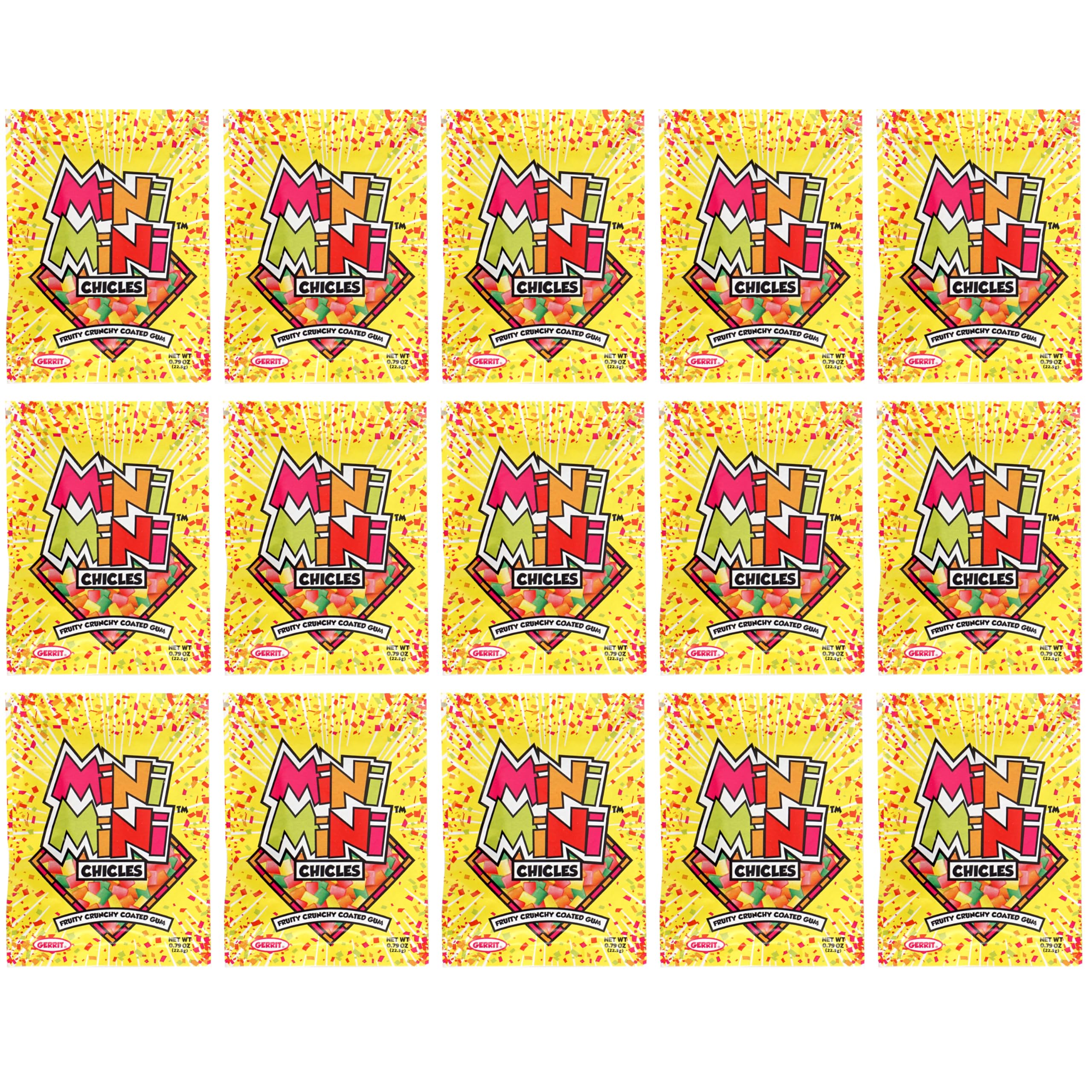 THE HAMPTON CANDY COMPANY open pouch displaying colorful mini chiclets for sharing