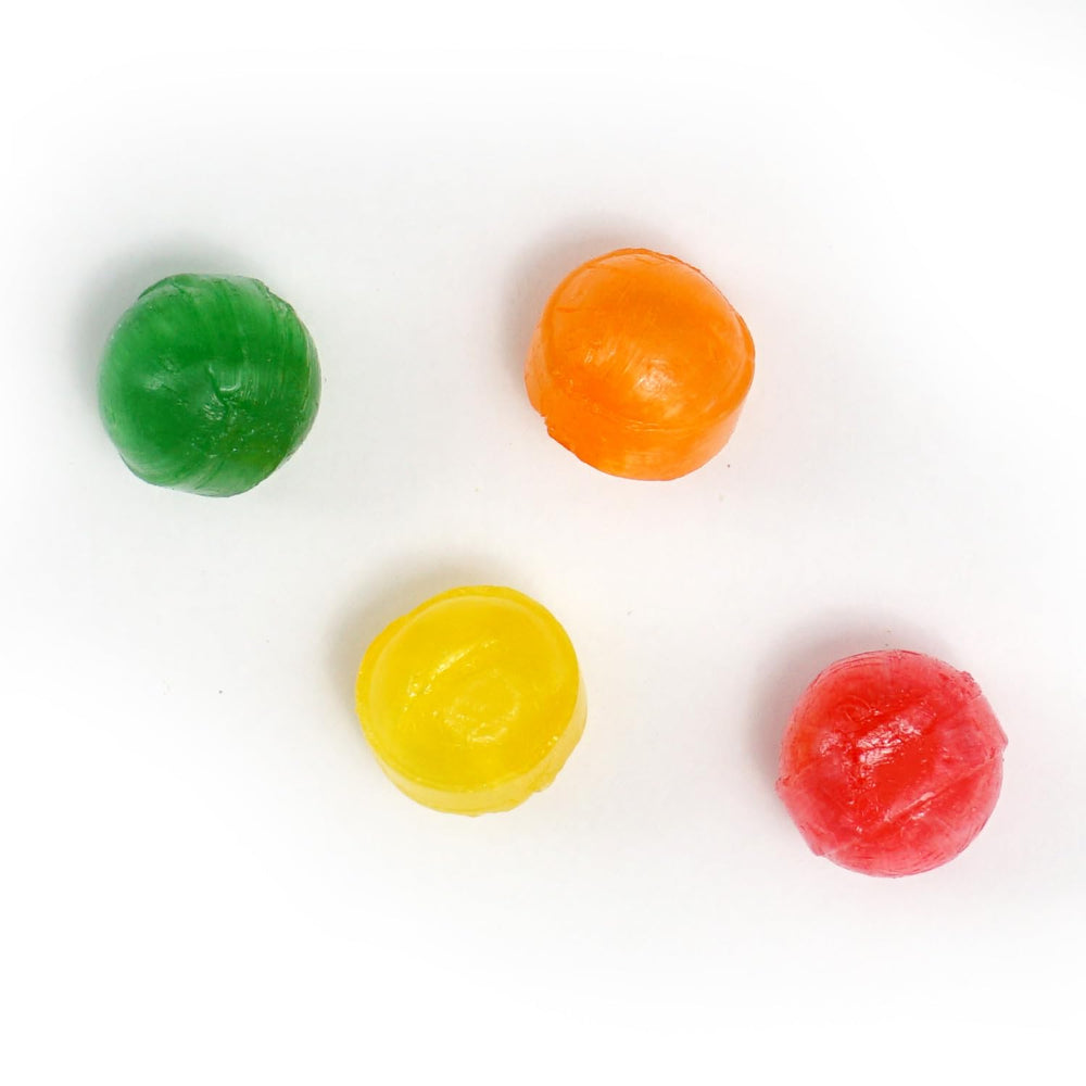 THE HAMPTON CANDY COMPANY party bowl filled with sour balls adding festive colorful display benefit