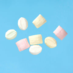 THE HAMPTON CANDY COMPANY mints next to a ruler showing scale and portioning convenience