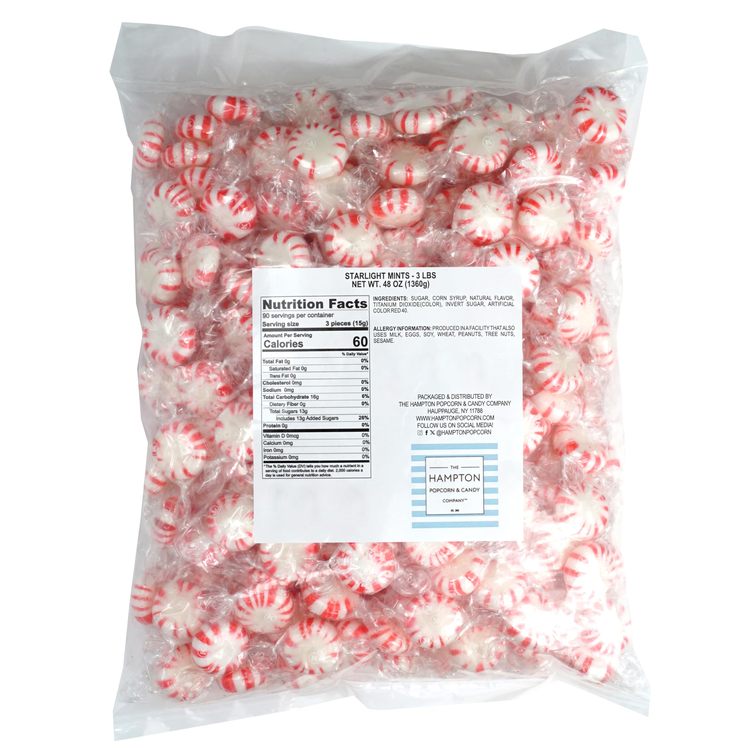 THE HAMPTON CANDY COMPANY close-up of red and white peppermint swirl highlighting classic look