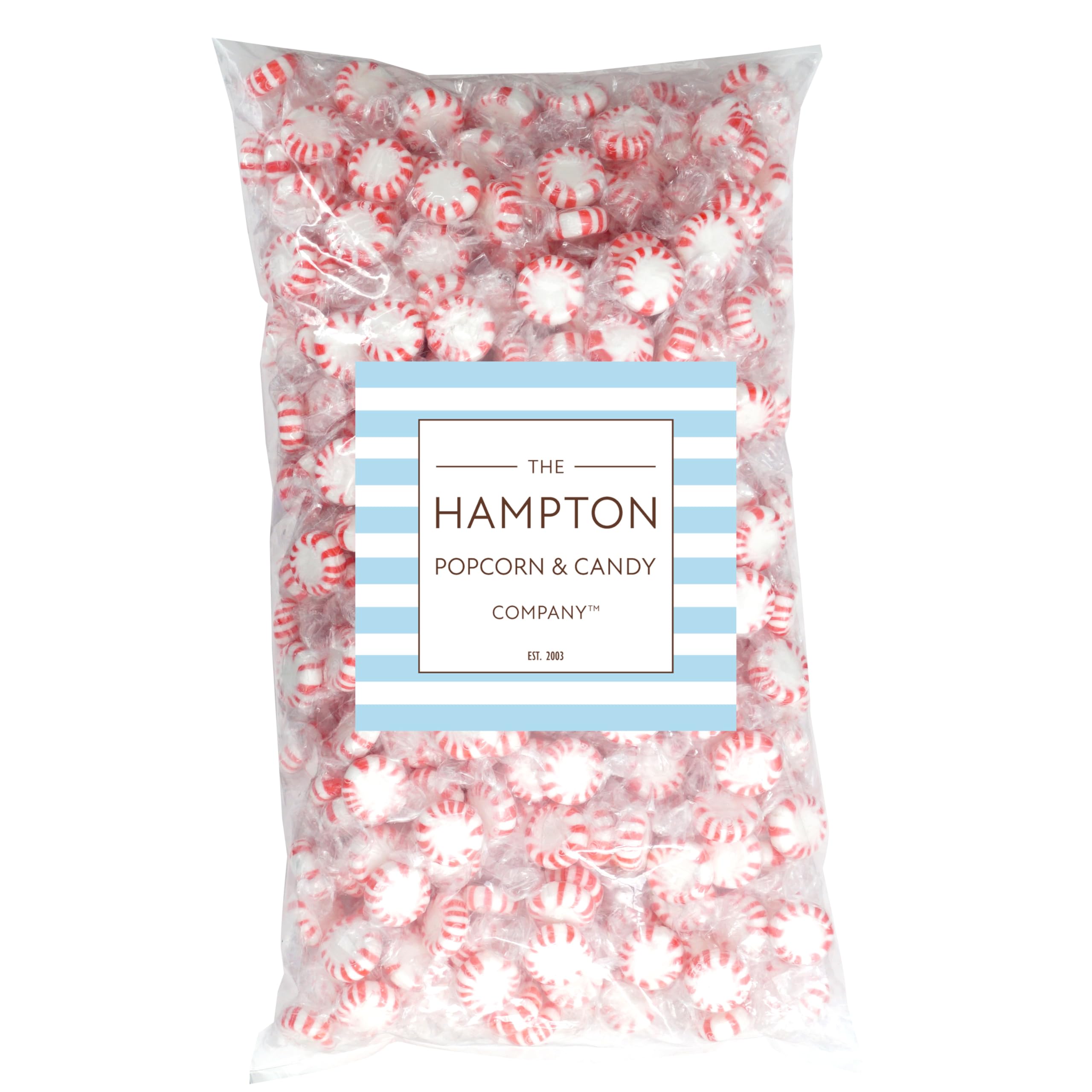 THE HAMPTON CANDY COMPANY close-up of peppermint texture and swirl for visual appeal